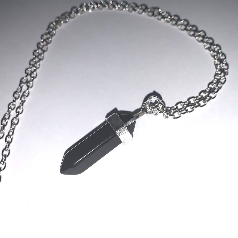 Black Agate pendant Necklace (T2)